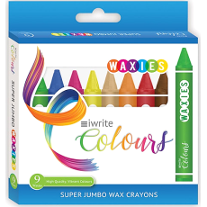 Iwrite Colours Jumbo Wax Crayons 14mm, 9's